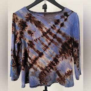 Moontide Dyers Tie-Dye Top 💙🤎 Made in USA | Size M | Artsy Chic